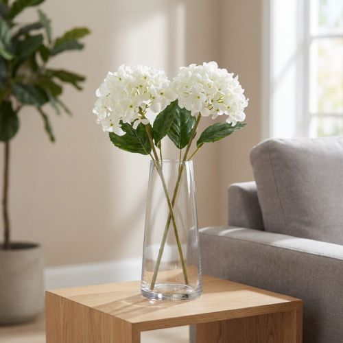Artificial hydrangea flower for elegant, modern interior design, 80cm, 2 pieces | Floristik24.ie