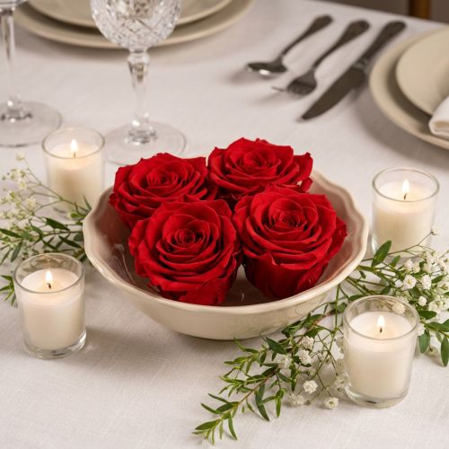 Product Real rose heads Infinity Roses Red Premium Ø8.5cm 4 pcs