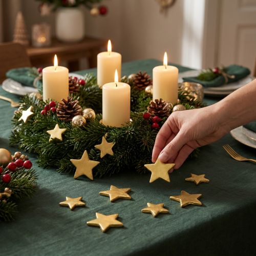 Scatter decoration stars mix 4-5cm gold matt 72 pcs | Floristik24.ie