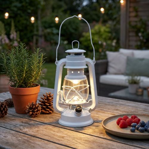 LED lantern dimmable warm white 24.5cm with 15 lamps | Floristik24.ie