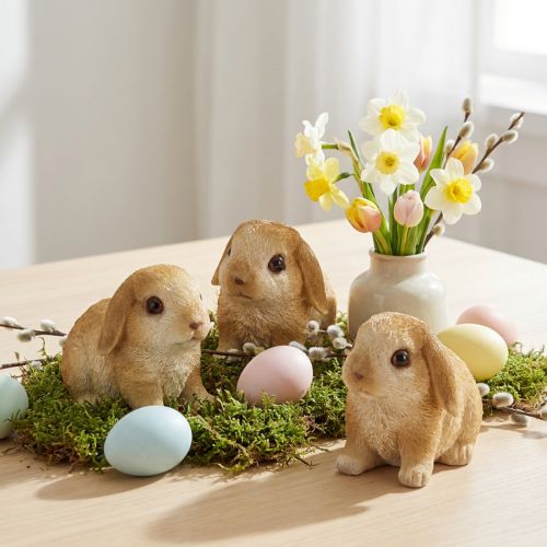 Small Easter Bunny Decoration Bunny Polyresin 9×6×6.5cm 3pcs | Floristik24.ie