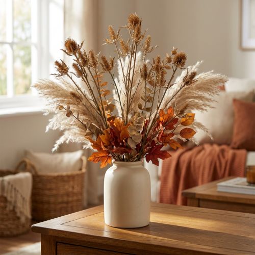 Artificial thistle branch Golden L71.5cm | Floristik24.ie