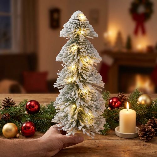 Mini Christmas tree LED Christmas fir snow-covered 40cm | Floristik24.ie