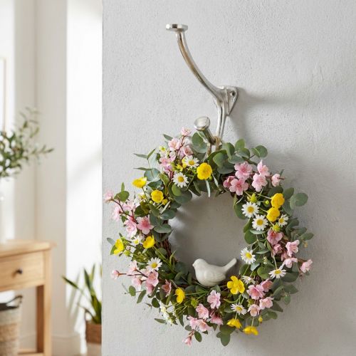 Wall hook vintage look silver metal decoration hook H22cm | Floristik24.ie