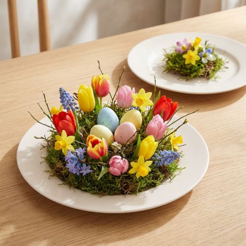 Round, simple plates for decoration and small arrangements, 17cm, 6 pieces | Floristik24.ie