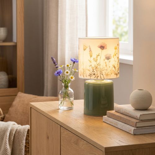 LED table lamp with floral pattern for stylish living room lighting, 23cm | Floristik24.ie
