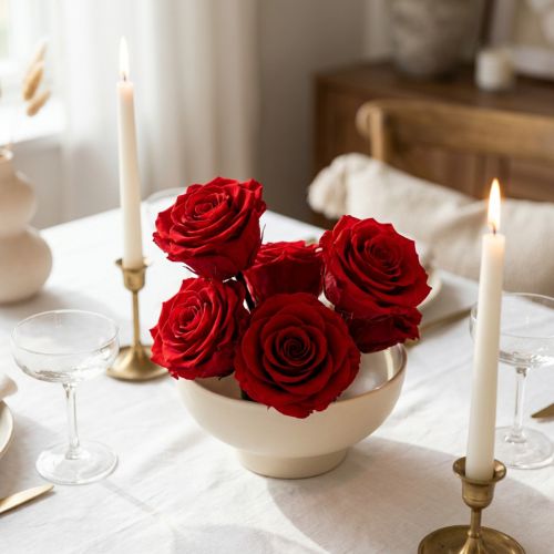 Preserved Roses Medium Ø4-4.5cm Red 8 pcs | Floristik24.ie