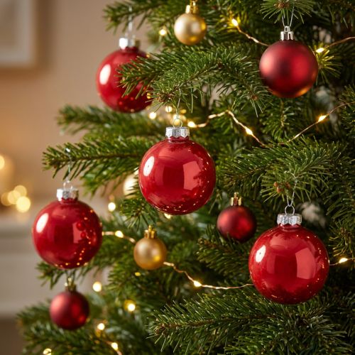 Red Christmas baubles, glass tree ornaments, shiny, Ø6cm, 24 pieces | Floristik24.ie