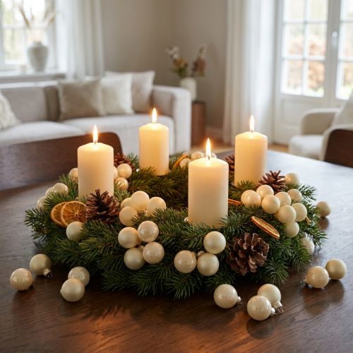 Mini Christmas baubles cream mix matt/glossy Ø25mm 140p | Floristik24.ie