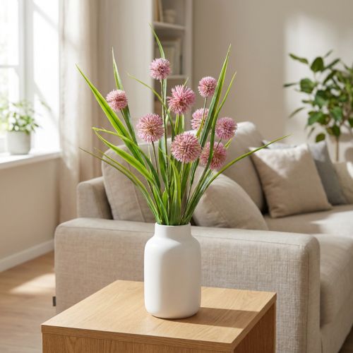 Artificial flowers ball flower allium ornamental onion artificial pink 45cm | Floristik24.ie
