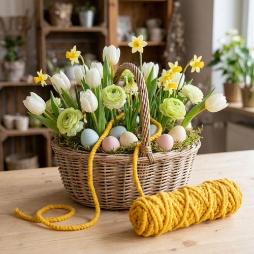 Felt cord fluffy Mirabell yolk yellow 25m | Floristik24.ie