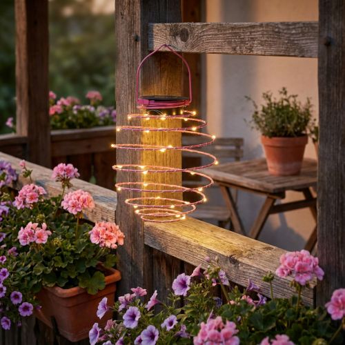 Solar garden light pink 22cm with 25 LEDs warm white | Floristik24.ie
