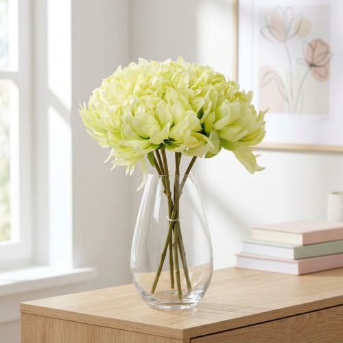 Bouquet of chrysanthemums artificial cream, yellow 28cm 6pcs | Floristik24.ie