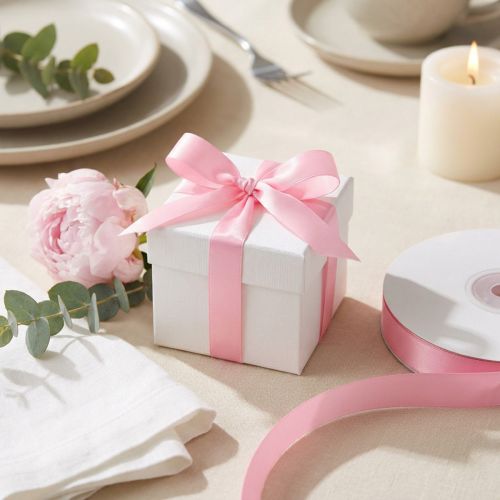 Gift and decoration ribbon 8mm x 50m light pink | Floristik24.ie