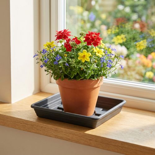 Coaster Lara square 29cm x 29cm anthracite 1 pc | Floristik24.ie