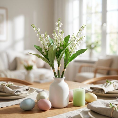 Decoration Lily of the Valley Artificial Spring Flowers White 31cm 3 Pcs | Floristik24.ie