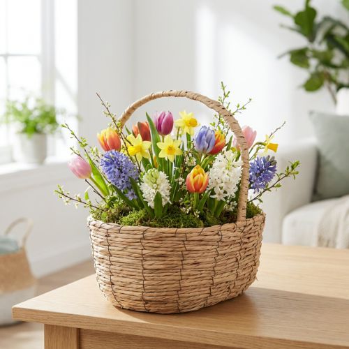 Basket with handle plant basket gift basket artificial 31×23×36cm | Floristik24.ie