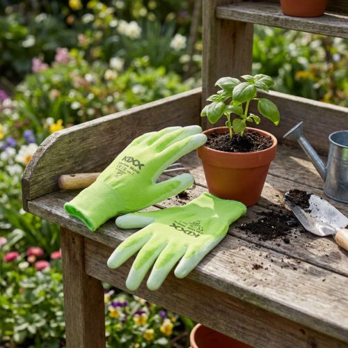 Kixx nylon garden gloves size 8 light green, lime | Floristik24.ie