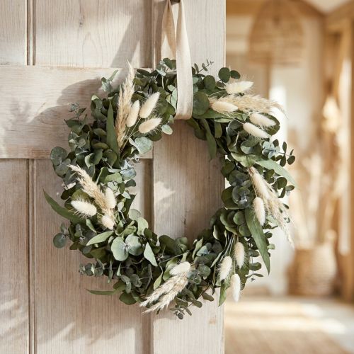 Eucalyptus natural wreath Ø35cm preserved scented decoration | Floristik24.ie