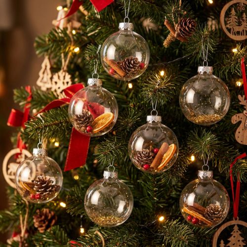 Christmas ball glass Ø4cm clear 24 pcs | Floristik24.ie