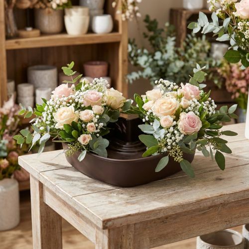 Plant heart "Amora" brown 35 x 35cm, 1pc | Floristik24.ie