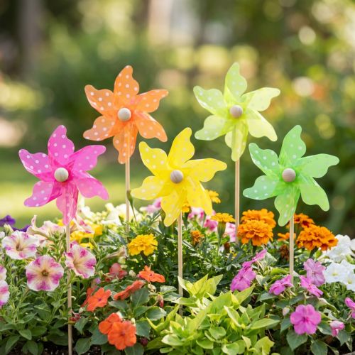 Product Windmill with Dots Windmill on Stick Colorful Ø8.5cm 12 pcs