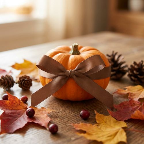 Product Gift and decoration ribbon brown 8mm x 50m