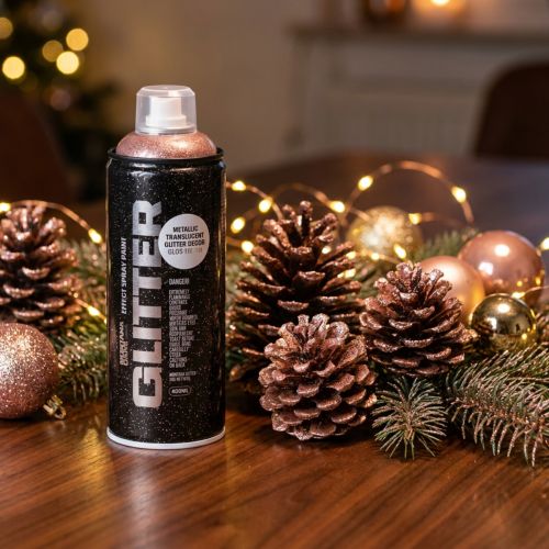 Product Glitter spray, rose gold, gold spray, metallic paint, Montana Cans 400ml