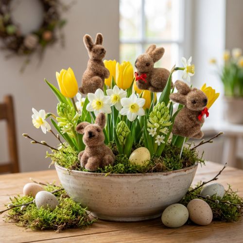 Easter bunnies on wire, assorted, 5cm - 7cm 20 pcs | Floristik24.ie