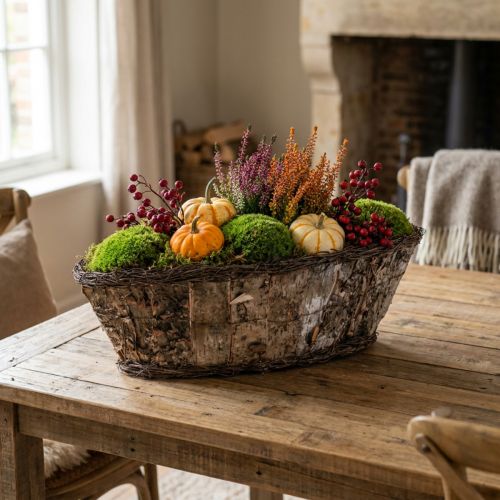Plant bowl plant basket birch vines decorative basket 17×15×34cm | Floristik24.ie