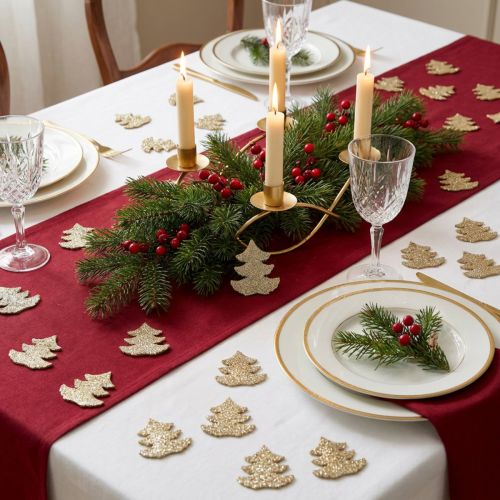 Scatter decoration Christmas tree gold glitter 4 cm 72 pcs | Floristik24.ie