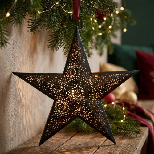 Christmas hanger star metal star black H25.5cm | Floristik24.ie