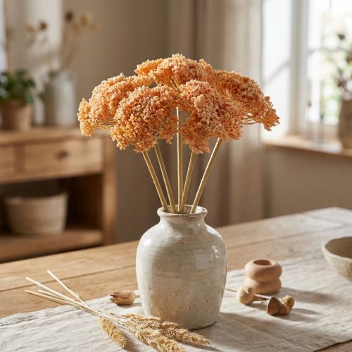 Yarrow artificial artificial flowers orange 50cm 5pcs in bunch | Floristik24.ie