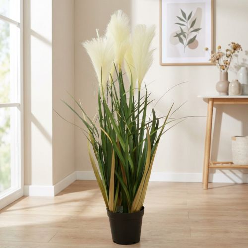 Reed grass in a pot Artificial potted plant Cream, Green 79cm | Floristik24.ie