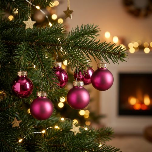 Mini glass balls Christmas tree balls pink Ø2.5cm 22 pcs | Floristik24.ie