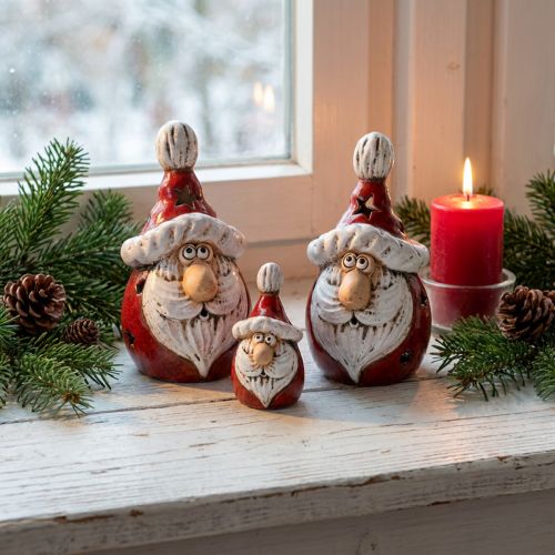 Cute ceramic Santa Claus figure, red and white, 10 cm – perfect Christmas decoration – 4 pieces | Floristik24.ie