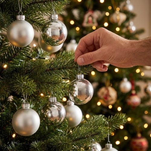 Christmas Balls Glass Silver Ball Matt/Shiny Ø4cm 60 pcs | Floristik24.ie