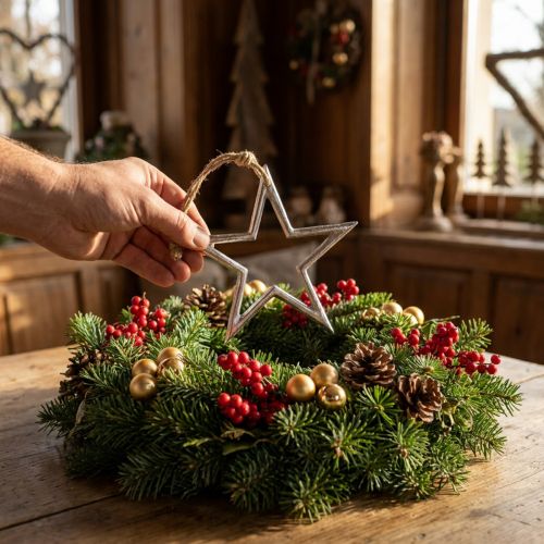 Christmas decoration star, advent decoration, star pendant silver W15.5cm | Floristik24.ie