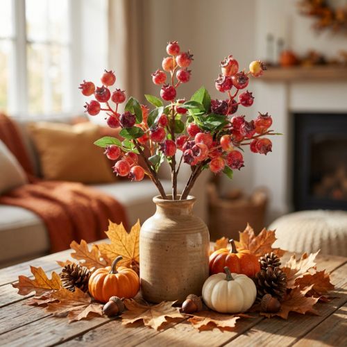 Product Rosehip deco Rosehip branch Artificial deco branch 35cm