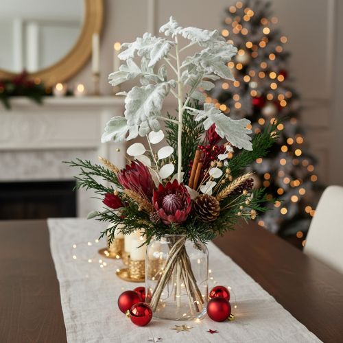 Artificial Senecio branch, silver leaf, ragwort, detailed, 45cm, 3 pieces | Floristik24.ie