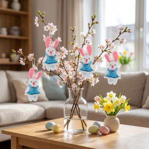 Pendant bunny 5.5cm blue 9pcs | Floristik24.ie