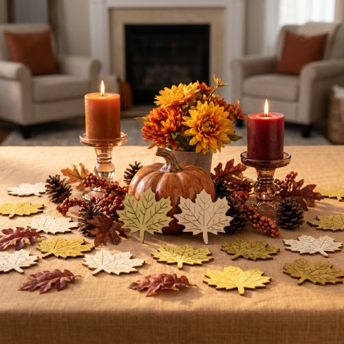 Maple leaves for scattering autumn colours assorted 4cm 72 pcs | Floristik24.ie