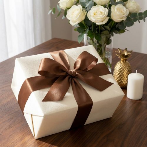 Product Gift and decoration ribbon brown 40mm x 50m