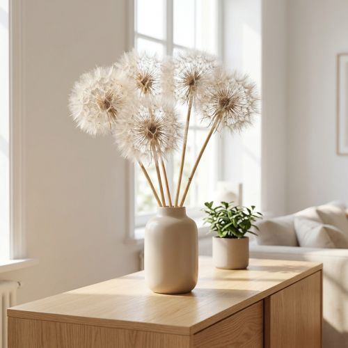 Giant Dandelion Decorative Dried Flowers for Modern Interior Design 12cm 4pcs | Floristik24.ie