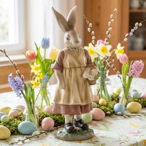 Product Decorative rabbit, female rabbit, basket, Easter eggs, decorative figure, Easter, H37cm