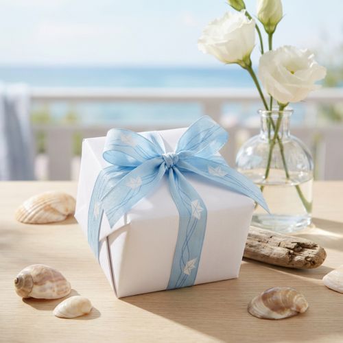 Gift ribbon blue boat decorative ribbon maritime 25mm 20m | Floristik24.ie