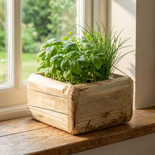 Plant pot plant box wooden flower pot natural 15.5×15.5cm | Floristik24.ie