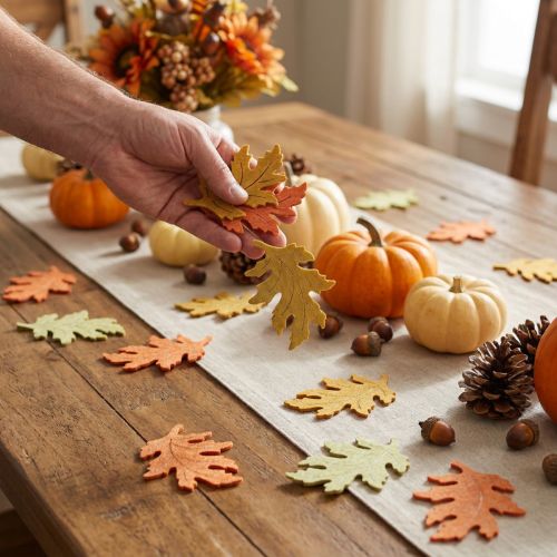 Table decoration autumn autumn leaves scatter decoration leaves 4cm 72 pcs | Floristik24.ie