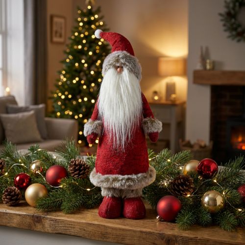 Decoration Santa Claus standing Decoration figure Santa Claus Red H41cm | Floristik24.ie