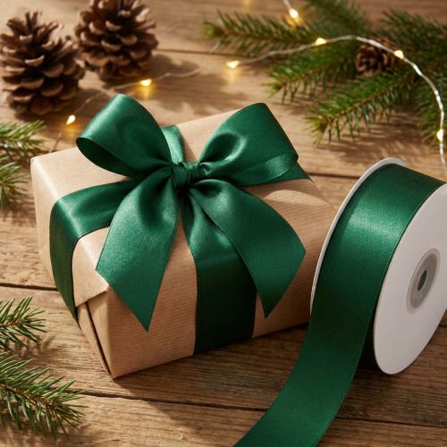 Gift and Decoration Ribbon 50m Dark Green | Floristik24.ie